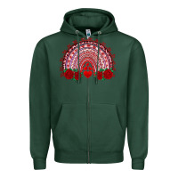 Sports Green valentines day rainbow with roses Zipper Hoodie - RanaPortraitStore