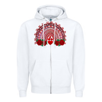 White valentines day rainbow with roses Zipper Hoodie - RanaPortraitStore