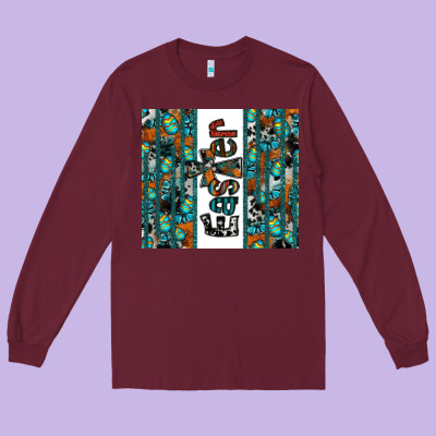 Easter Long Sleeve Tee Designed By Cowhidedigitalart