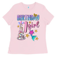 Bubblegum Pink birthday girl 1 Ladies Tee - BundleAndBundleShop