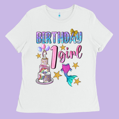 Birthday Girl 1 Ladies Tee Designed By Bundleandbundleshop