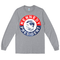 Heather Grey vintage 1960 kennedy for president Long Sleeve Tee - DesigneFamous