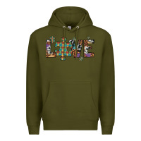 Army Green love autism awareness leopard cowhide Premium Hoodie - Artiststas