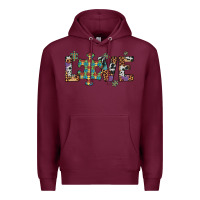 Burgundy love autism awareness leopard cowhide Premium Hoodie - Artiststas