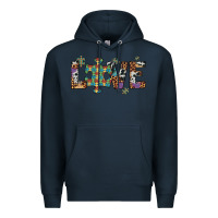 Navy love autism awareness leopard cowhide Premium Hoodie - Artiststas