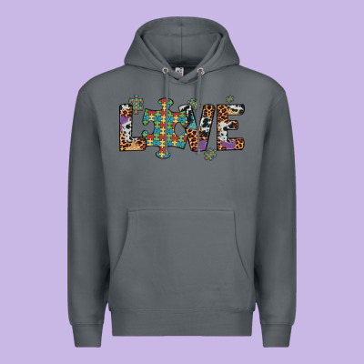 Love Autism Awareness Leopard Cowhide Premium Hoodie Designed By Artiststas
