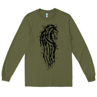 Army Green horse of rohan active Long Sleeve Tee - DesigneFamous