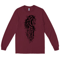Burgundy horse of rohan active Long Sleeve Tee - DesigneFamous