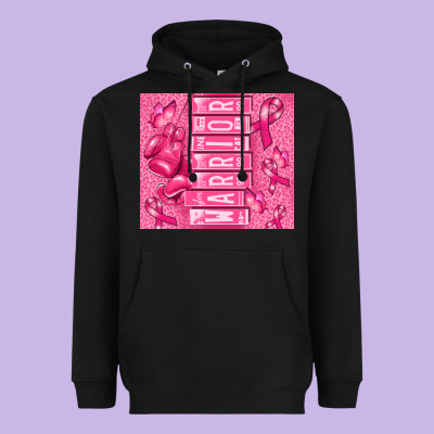 Warrior Breast Cancer Heavyweight Hoodie Designed By Ranaportraitstore