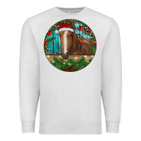 Oatmeal Heather Brown Horse Christmas Premium Sweatshirt - RanaPortraitStore