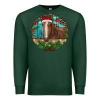 Sports Green Brown Horse Christmas Premium Sweatshirt - RanaPortraitStore