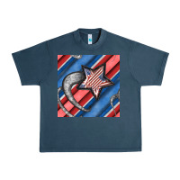 Midnight Navy stripes & stars seamless pattern Urban Heavy Tee - BundleAndBundleShop