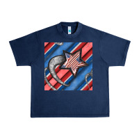 Navy stripes & stars seamless pattern Urban Heavy Tee - BundleAndBundleShop