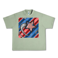 Oil Green stripes & stars seamless pattern Urban Heavy Tee - BundleAndBundleShop