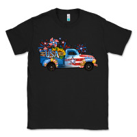 Black USA 4th of July Sunflower Truck Classic Tee - Jasminsmagicworld