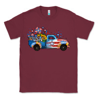 Burgundy USA 4th of July Sunflower Truck Classic Tee - Jasminsmagicworld