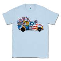 Dusty Blue USA 4th of July Sunflower Truck Classic Tee - Jasminsmagicworld