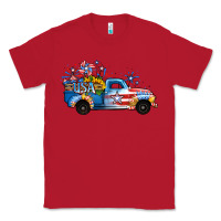 Red USA 4th of July Sunflower Truck Classic Tee - Jasminsmagicworld