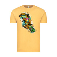 Vintage Mustard Baja California State Of Mexico Map Vintage Tee - RanaPortraitStore