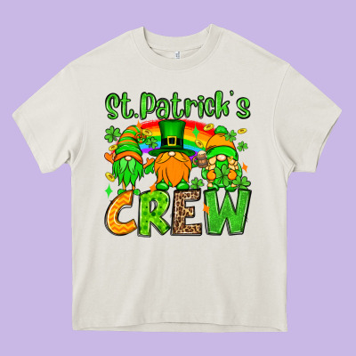 St. Patrick's Day Crew Heavy Core Tee Designed By Oliviacreatesart