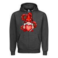 Charcoal Heather valentines day red Zipper Hoodie - RanaPortraitStore