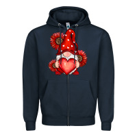 Navy valentines day red Zipper Hoodie - RanaPortraitStore