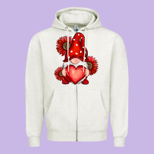 Valentines Day Red Zipper Hoodie Designed By Ranaportraitstore