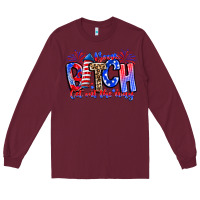 Burgundy boom bitch get out the way Long Sleeve Tee - CowhideDigitalArt