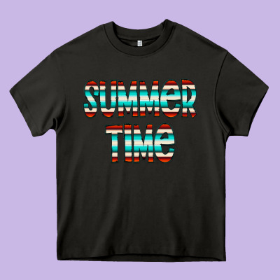 Summer Time Serape Doodle Heavy Core Tee Designed By Cowcowdesign