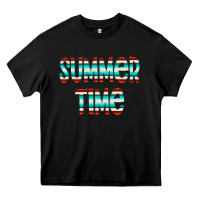 Black summer time serape doodle Heavy Core Tee - CowCowDesign