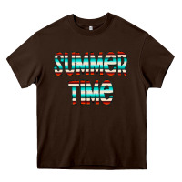 Chocolate Brown summer time serape doodle Heavy Core Tee - CowCowDesign