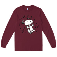 Burgundy dancing dog Long Sleeve Tee - DesigneFamous