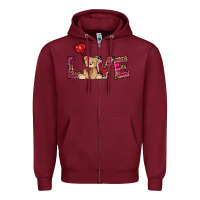 Burgundy valentines day tedybear love Zipper Hoodie - RanaPortraitStore
