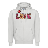Dove Grey valentines day tedybear love Zipper Hoodie - RanaPortraitStore