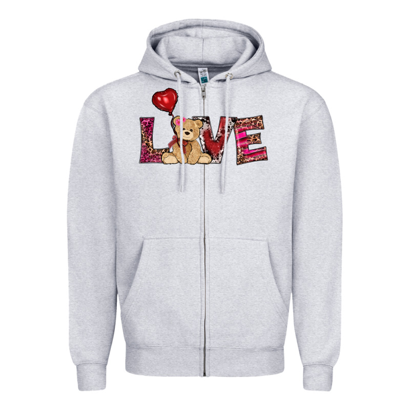 Valentines Day Tedybear Love Zipper Hoodie by RanaPortraitStore | Teevron