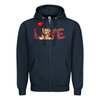 Navy valentines day tedybear love Zipper Hoodie - RanaPortraitStore