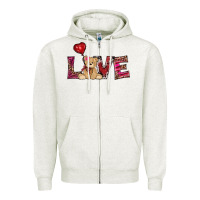 Oatmeal Heather valentines day tedybear love Zipper Hoodie - RanaPortraitStore