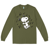 Army Green dancing dog Long Sleeve Tee - DesigneFamous