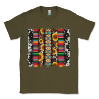 Army Green cowhıde aztec serape wıth leopard and sunflowers brushstroke Classic Tee - Artiststas