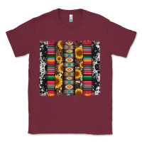 Burgundy cowhıde aztec serape wıth leopard and sunflowers brushstroke Classic Tee - Artiststas
