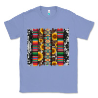 Colony Blue cowhıde aztec serape wıth leopard and sunflowers brushstroke Classic Tee - Artiststas