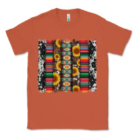 Copper cowhıde aztec serape wıth leopard and sunflowers brushstroke Classic Tee - Artiststas