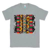 Heather Grey cowhıde aztec serape wıth leopard and sunflowers brushstroke Classic Tee - Artiststas