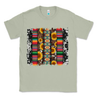 Matcha cowhıde aztec serape wıth leopard and sunflowers brushstroke Classic Tee - Artiststas