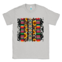 Moon Dust cowhıde aztec serape wıth leopard and sunflowers brushstroke Classic Tee - Artiststas