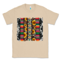 Mushroom cowhıde aztec serape wıth leopard and sunflowers brushstroke Classic Tee - Artiststas