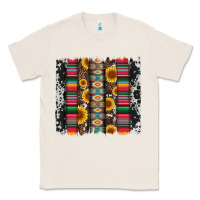 Natural cowhıde aztec serape wıth leopard and sunflowers brushstroke Classic Tee - Artiststas