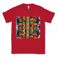 Red cowhıde aztec serape wıth leopard and sunflowers brushstroke Classic Tee - Artiststas