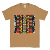 Toasted Coconut cowhıde aztec serape wıth leopard and sunflowers brushstroke Classic Tee - Artiststas