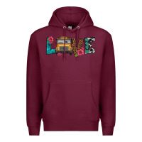 Burgundy love school bus Premium Hoodie - Artiststas